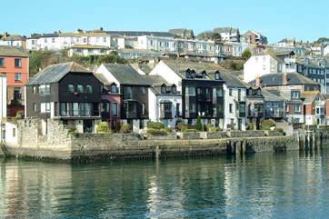 Water's Edge is the second black-timbered property in from the left.
