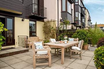 The terrace outside the kitchen.