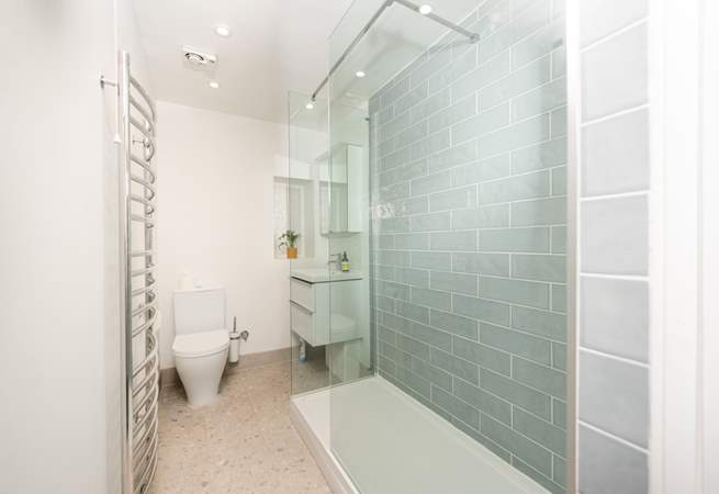 The sparkling shower room is brand new and is situated on the ground floor, set between the kitchen/dining-room and Bedroom 1.
