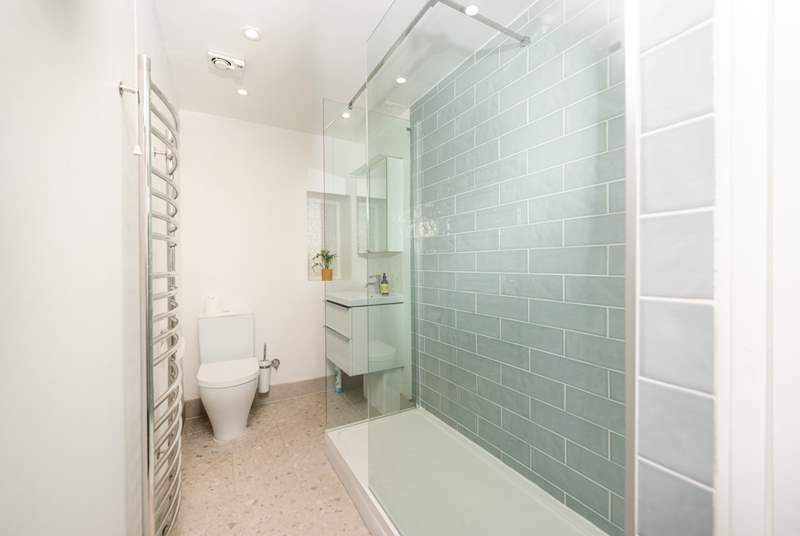 The sparkling shower room is brand new and is situated on the ground floor, set between the kitchen/dining-room and Bedroom 1.