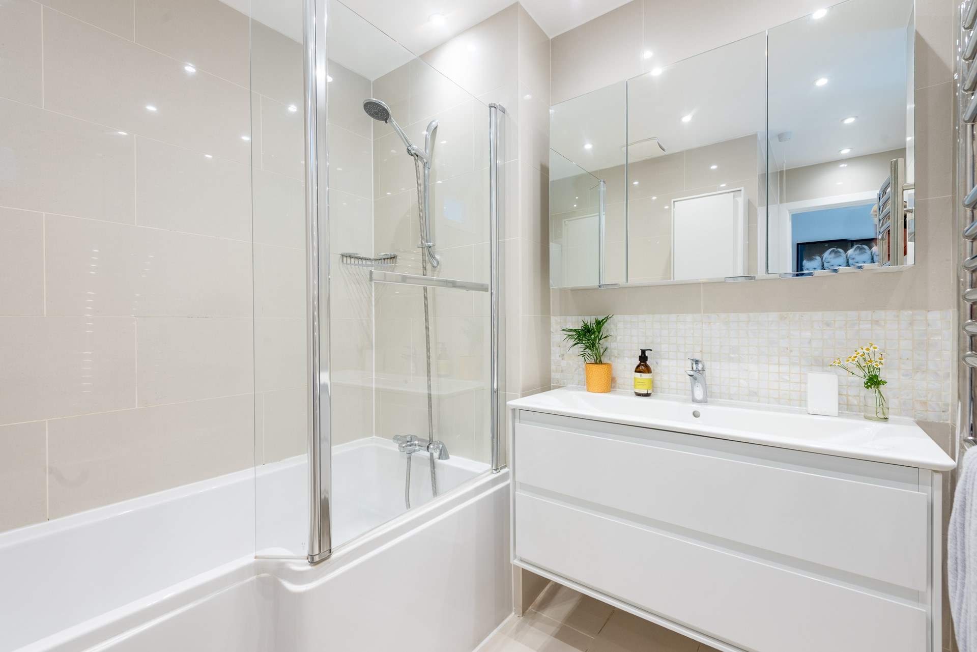 The bathroom on the top floor.