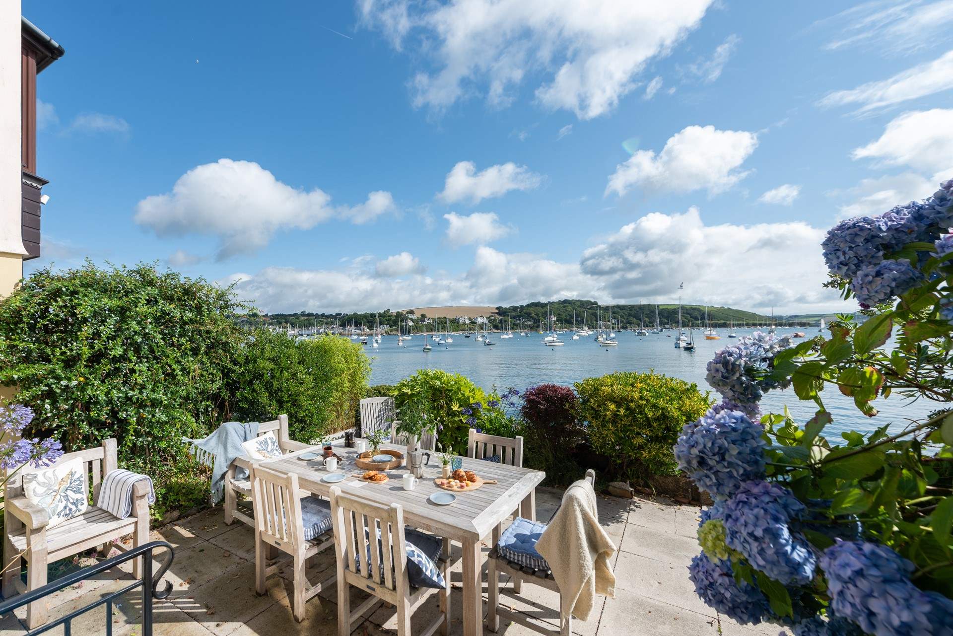 Looking to the right, you can see the pretty village of Flushing across the bay.