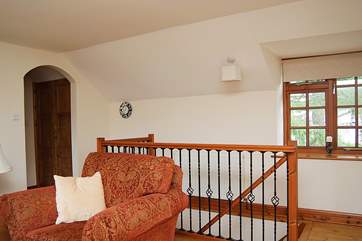 Wrought iron spindles on the balustrade are most attractive.