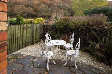 The south facing patio is the perfect spot for dining al fresco.