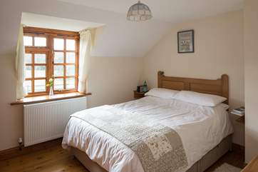 Inviting king-size bed.