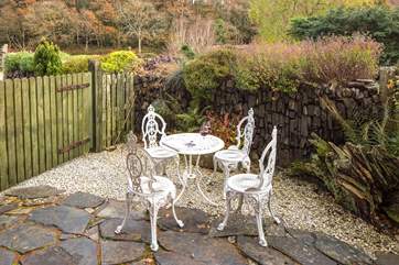 The south facing patio is the perfect spot for dining al fresco.
