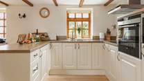 The well-equipped kitchen.