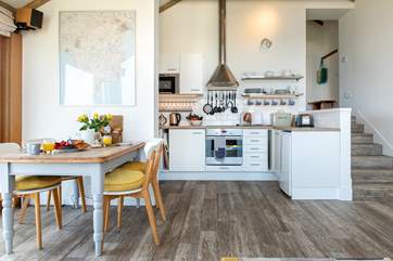 The open plan living space is light and airy.