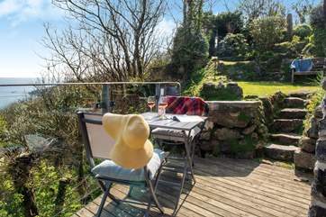 The garden extends along the building, with a secret spot at the very top.