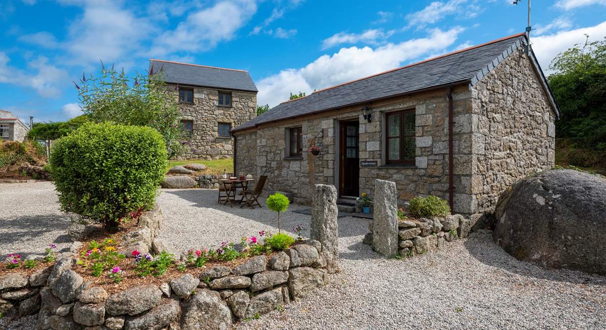 Meadowsweet, and just behind it the converted barn which houses the laundry facilities.