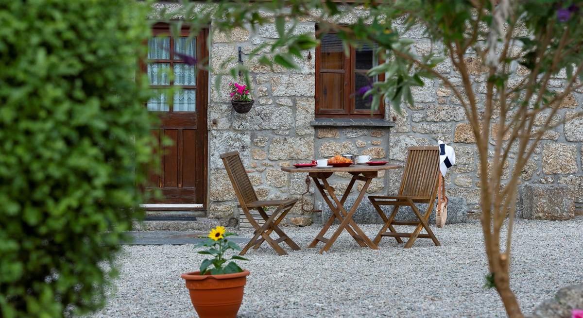 The granite courtyard.