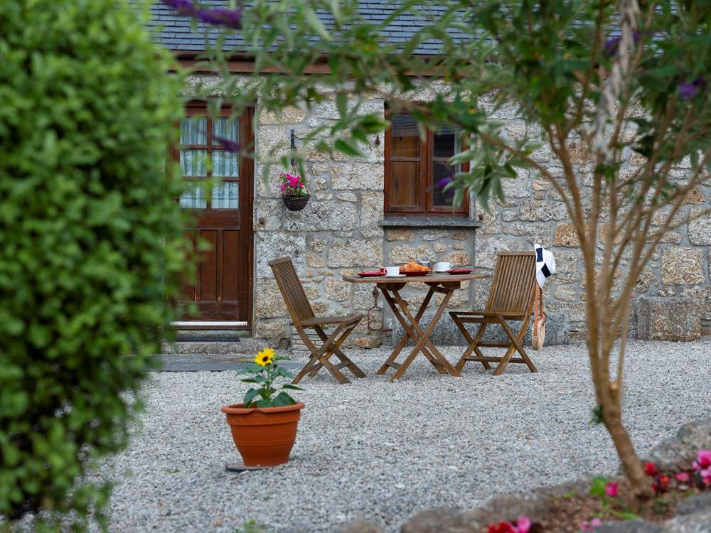 The granite courtyard.