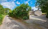 The entrance to Crift barns. Meadowsweet is in the foreground. - Thumbnail Image