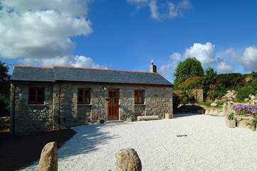 Ancient Cornish granite in the garden.