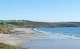 Pendower and Carne beaches join as the tide goes out giving miles of sand to enjoy. - Thumbnail Image