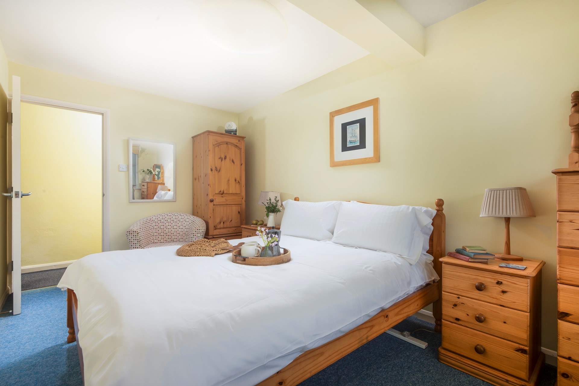 Bedroom 2 on the ground floor has a king-size double bed.