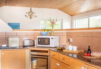 The kitchen-area is well equipped for home cooking.