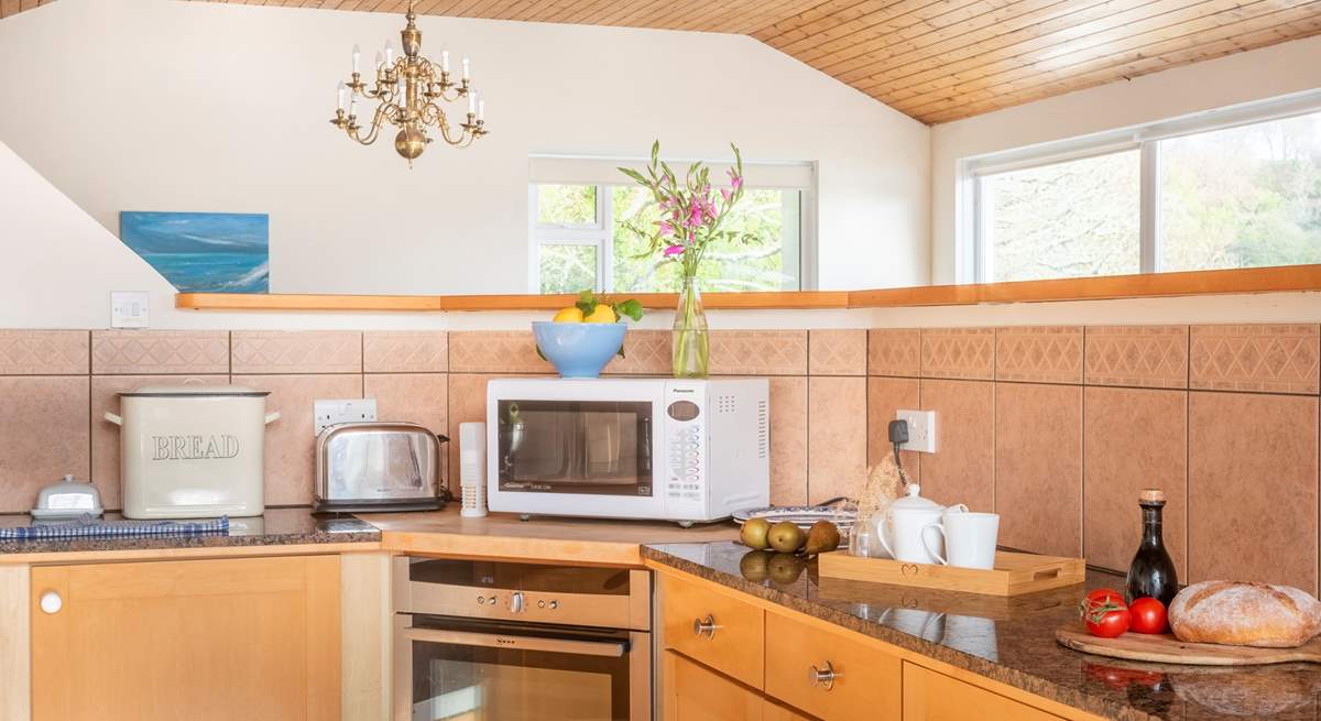 The kitchen-area is well equipped for home cooking.