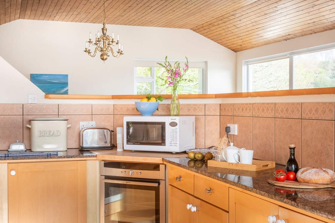 The kitchen-area is well equipped for home cooking.