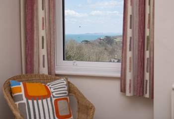 You can see the Isle of Wight on a clear day, this is the view from bedroom 4.