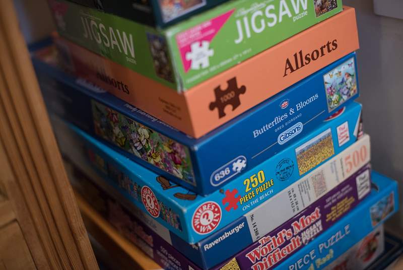 Lots of puzzles and books to keep little ones (and big ones!) occupied!