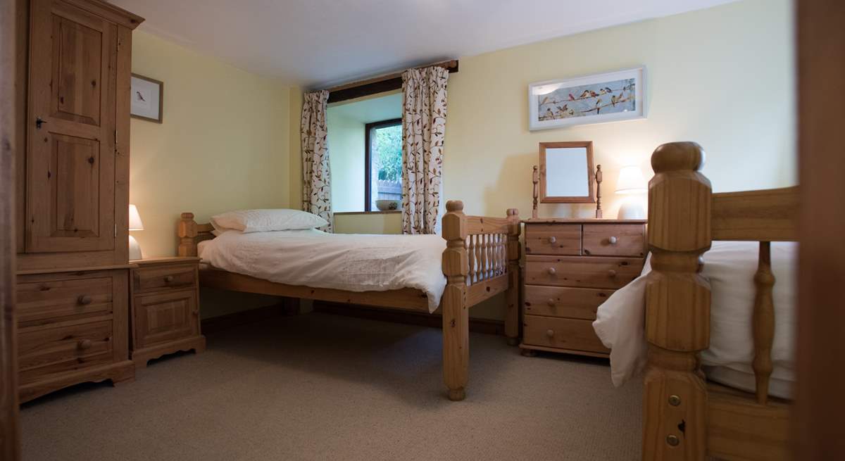 Bedroom 1 is on the ground floor and has twin beds.