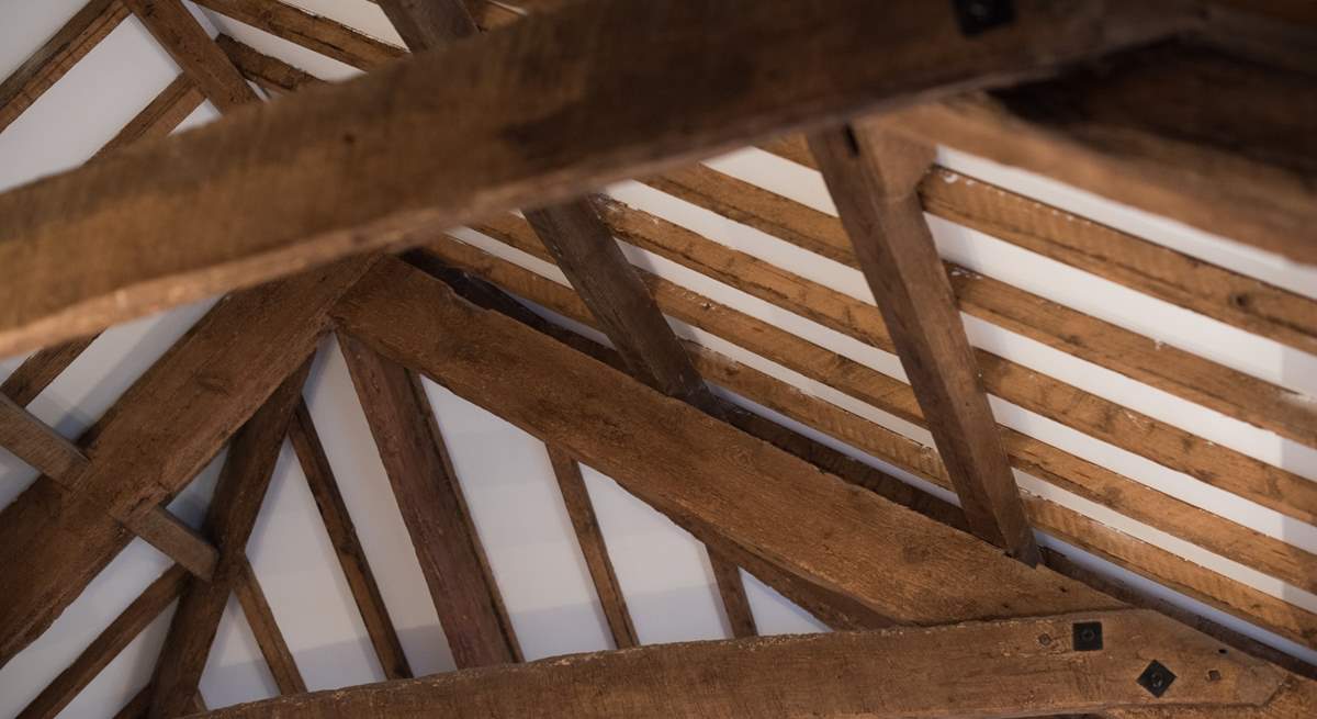 The wonderful beamed ceiling in Bedroom 2.