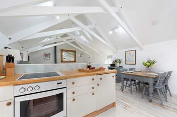 The kitchen and dining-areas.