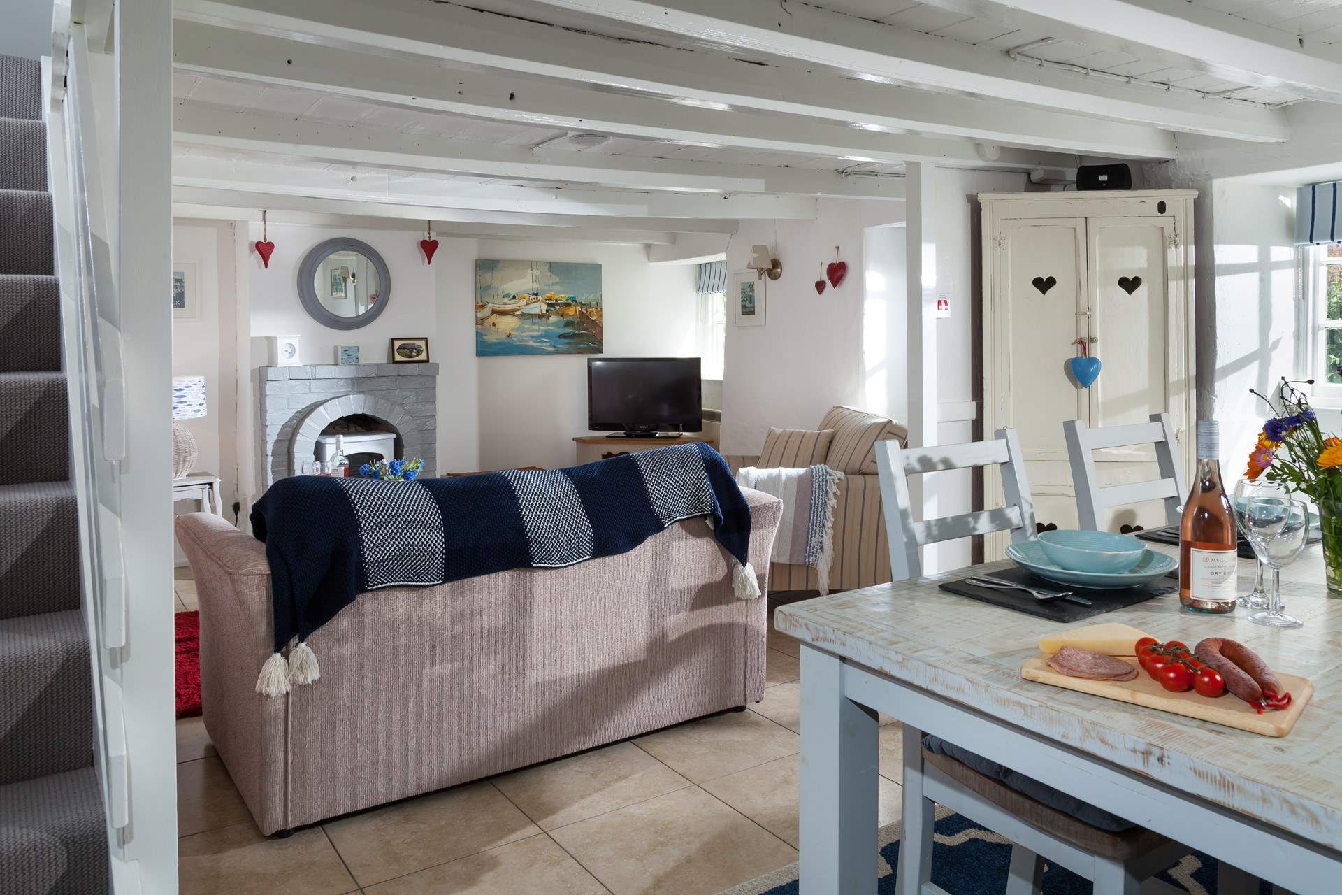 The sitting/ dining room is a lovely space to spend time. 