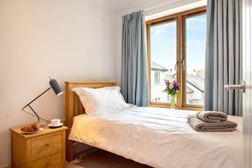 The single bedroom is perfect for peace and quiet.