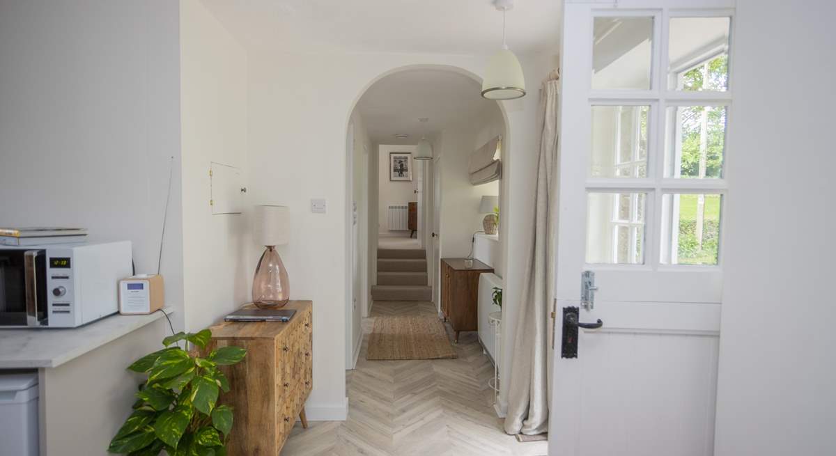 The hallway leading to the bedrooms.