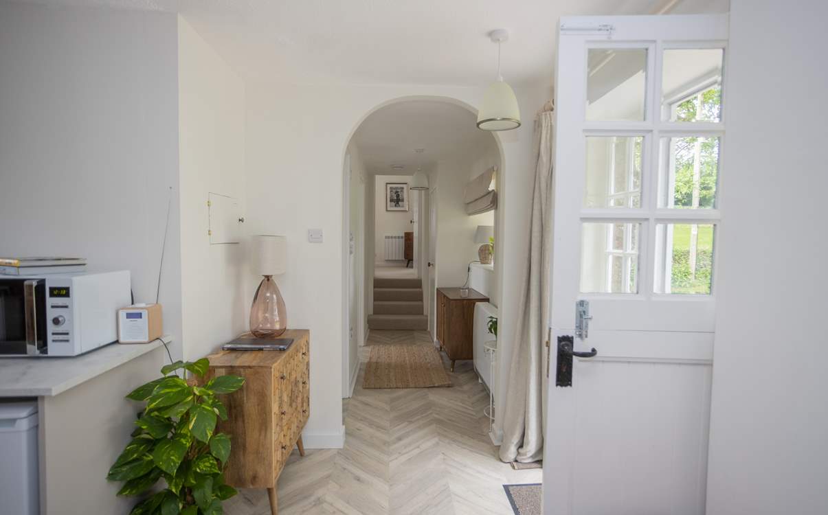 The hallway leading to the bedrooms.