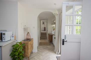 The hallway leading to the bedrooms.
