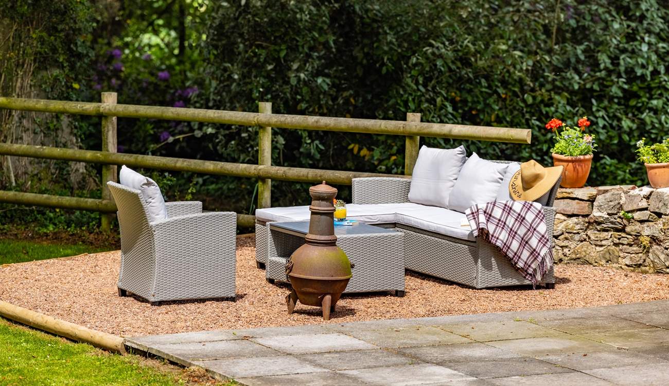 Sit around the chiminea and talk away the evenings.