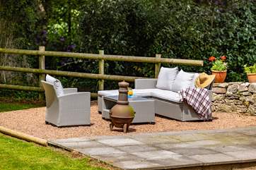 Sit around the chiminea and talk away the evenings.
