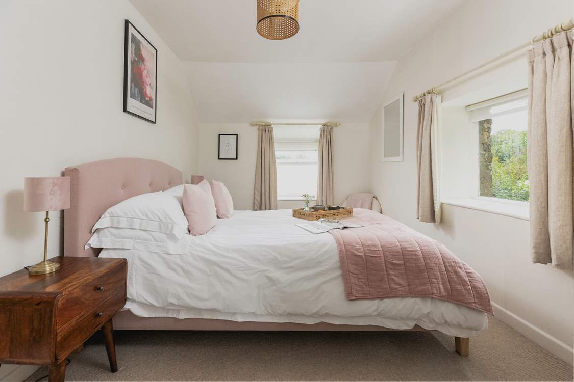 Climb the steps up to your main bedroom.