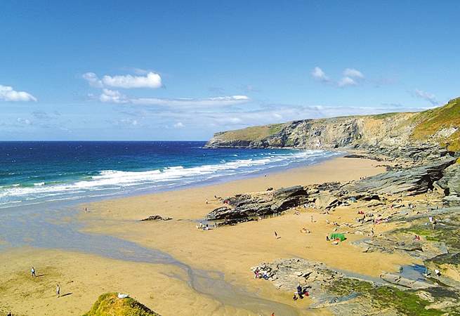 The fabulous beach at nearby Trebarwith Strand.