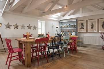 The dining-table is large enough for all to gather.