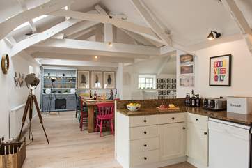 Looking from the kitchen back towards the dining-table.