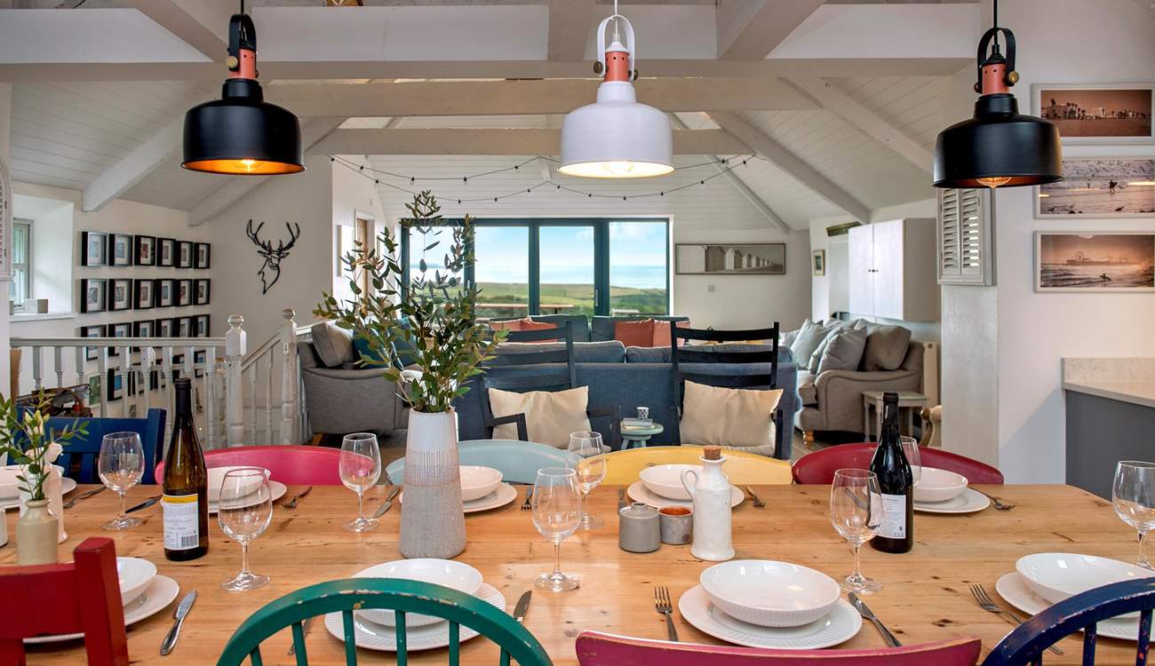 Even from the dining-room table you can still enjoy that wonderful view.