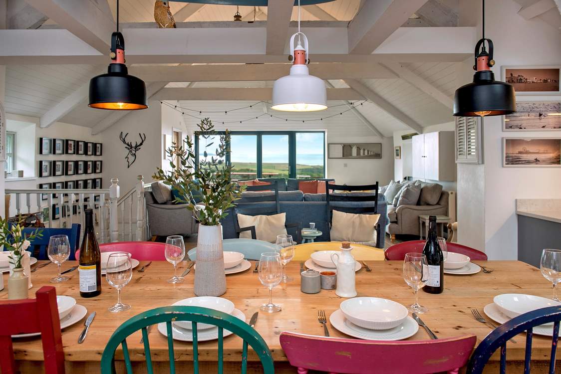 Even from the dining-room table you can still enjoy that wonderful view.