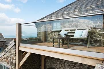 The decking-area gives a great vantage point over the garden.
