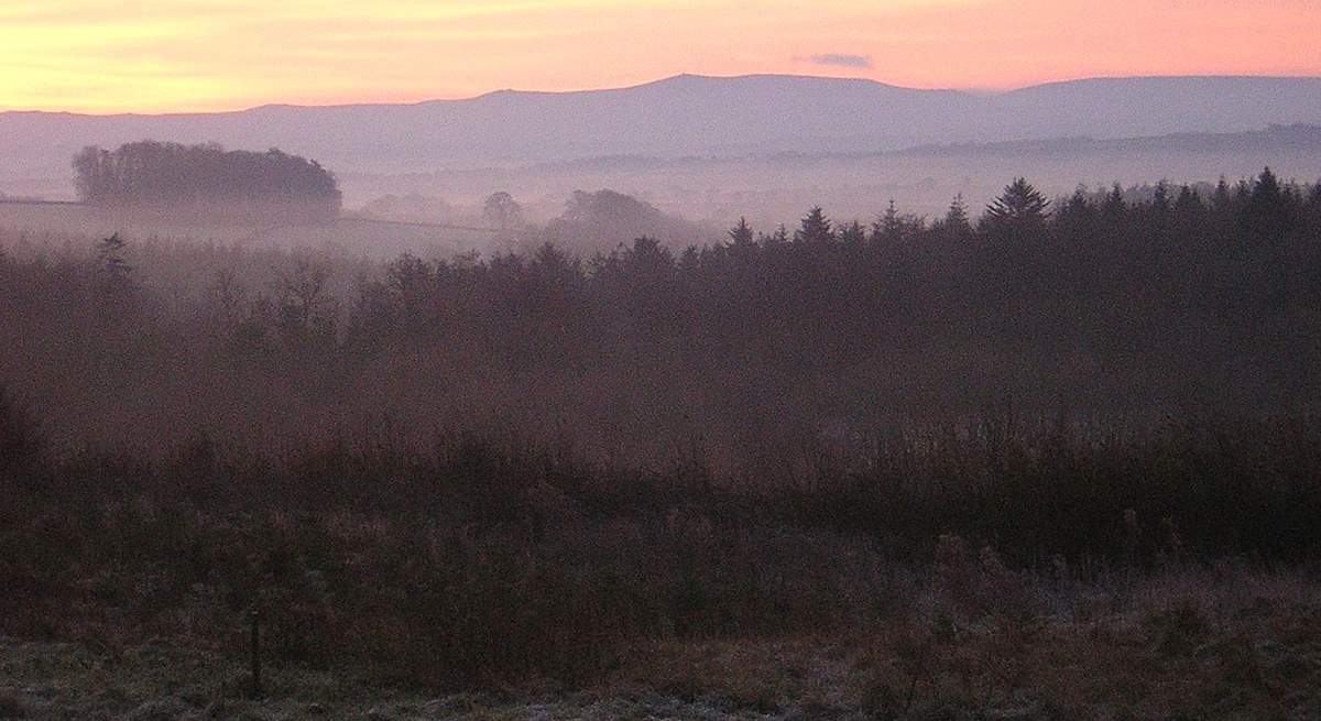 Sunrise view from Grenlecotte Cottage.