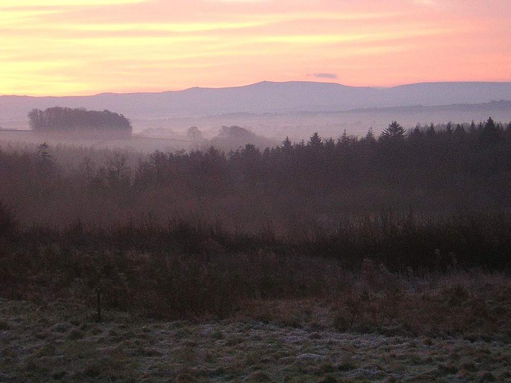 Sunrise view from Grenlecotte Cottage.