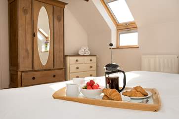 Breakfast in bed, why not, you are on holiday!
