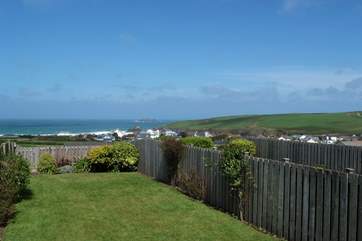 The garden basks in sunshine all day long and look at that view.