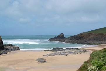 The glorious sandy beach at Trevone.