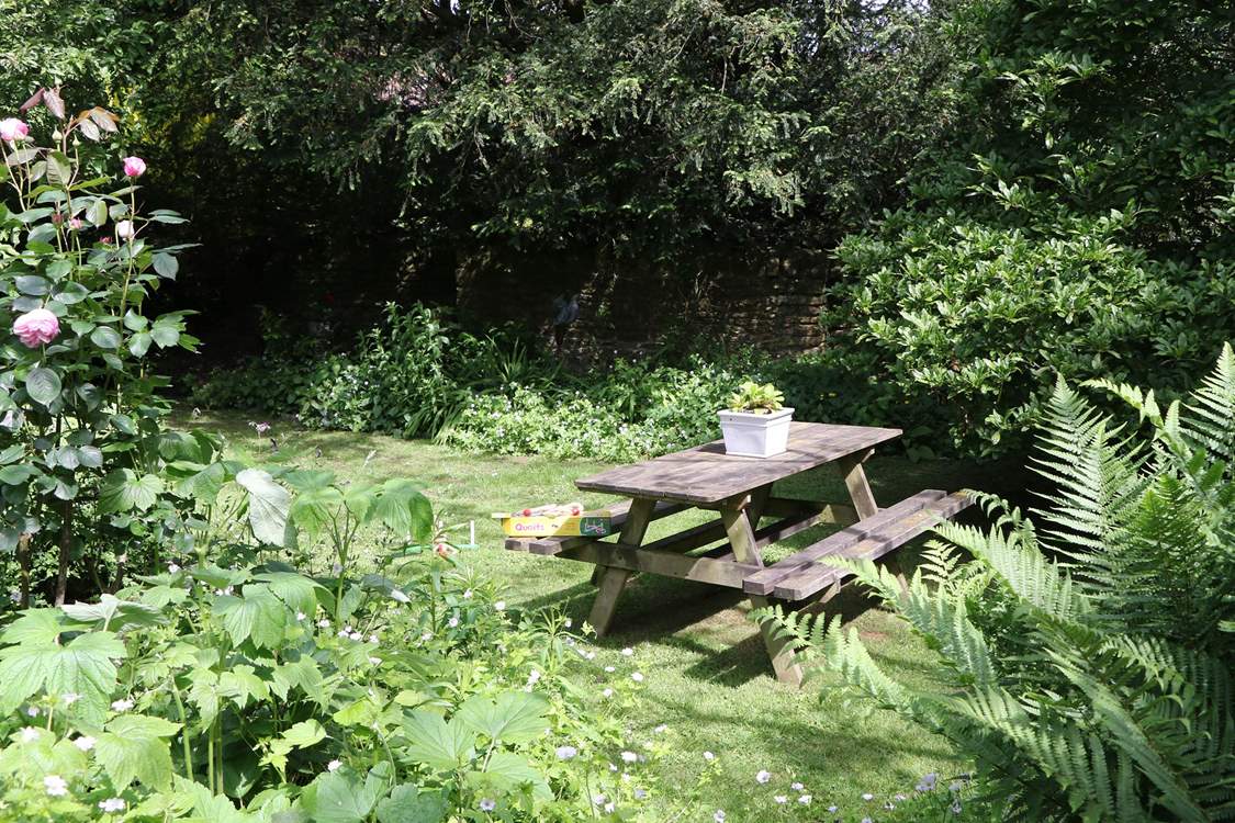 This is the fully enclosed, partially walled garden. A lovely sheltered and totally private spot for a picnic or morning coffee and a treat from the farm shop.