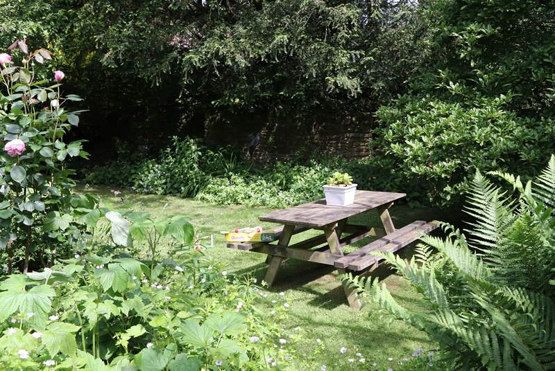This is the fully enclosed, partially walled garden. A lovely sheltered and totally private spot for a picnic or morning coffee and a treat from the farm shop.
