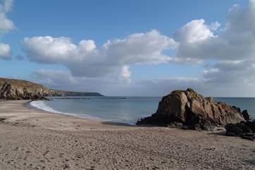 The family-friendly beach at Kennack Sands, not far from Cadgwith Cove.